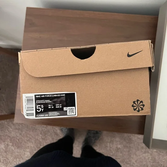 Kids Nike Air Force 1 NN GS KWE white/safety orange